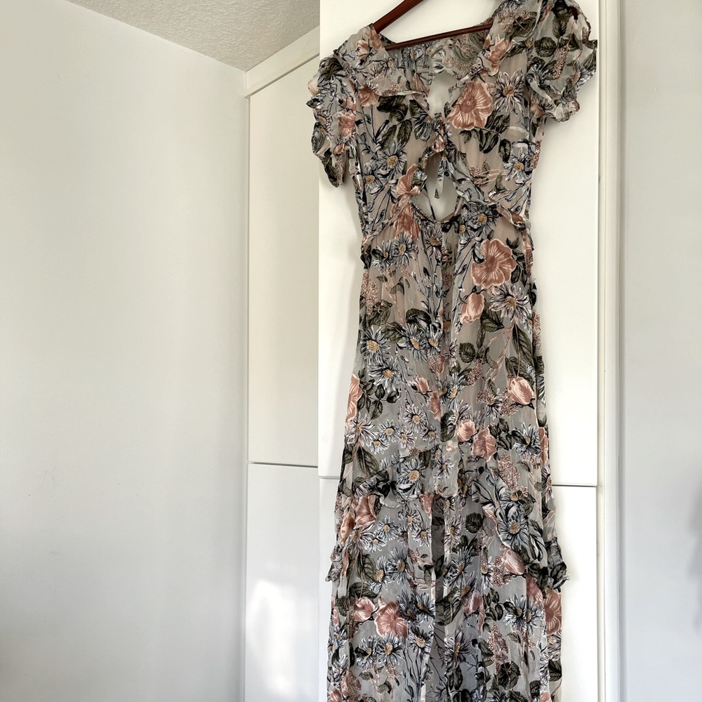 For love  and lemons multi coloured maxi dress. Small large. Can fit medium.